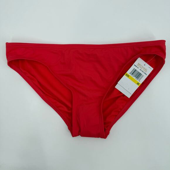 MICHAEL KORS Bikini Bottoms Size Medium NWT Sea Coral Swim Beach Hipster Resort - Picture 11 of 11
